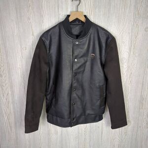 Superlative Fashion SF Italian Partial Leather Bomber Jacket Streetwear Men’s L